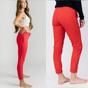 ZYIA Red zipper joggers